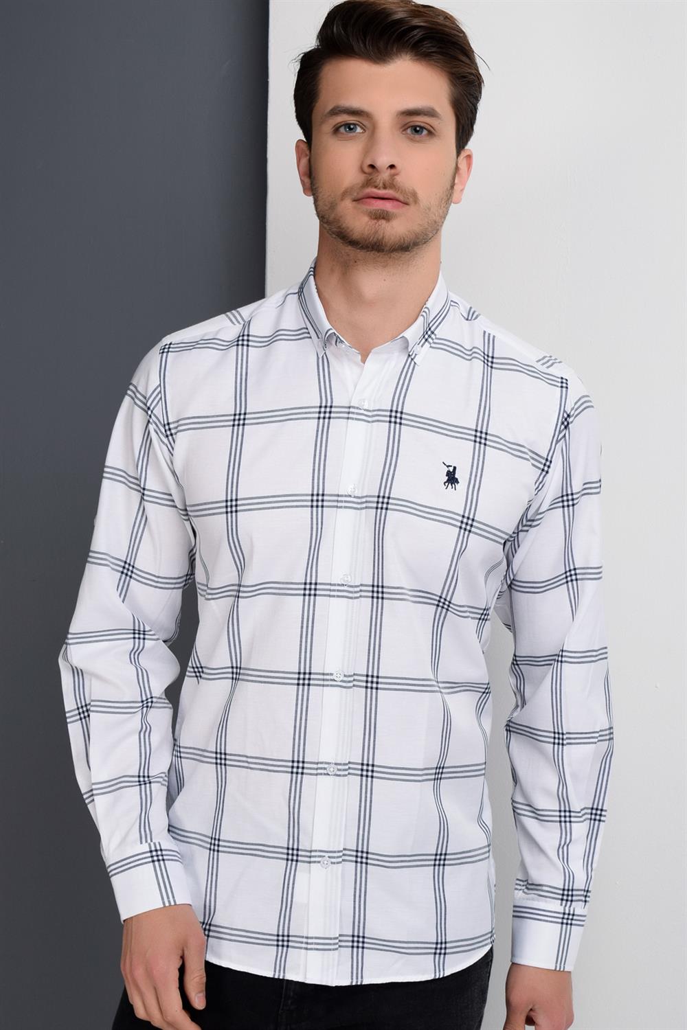 G656 DEWBERRY MEN&#039;S SHIRT-PLAIN WHITE