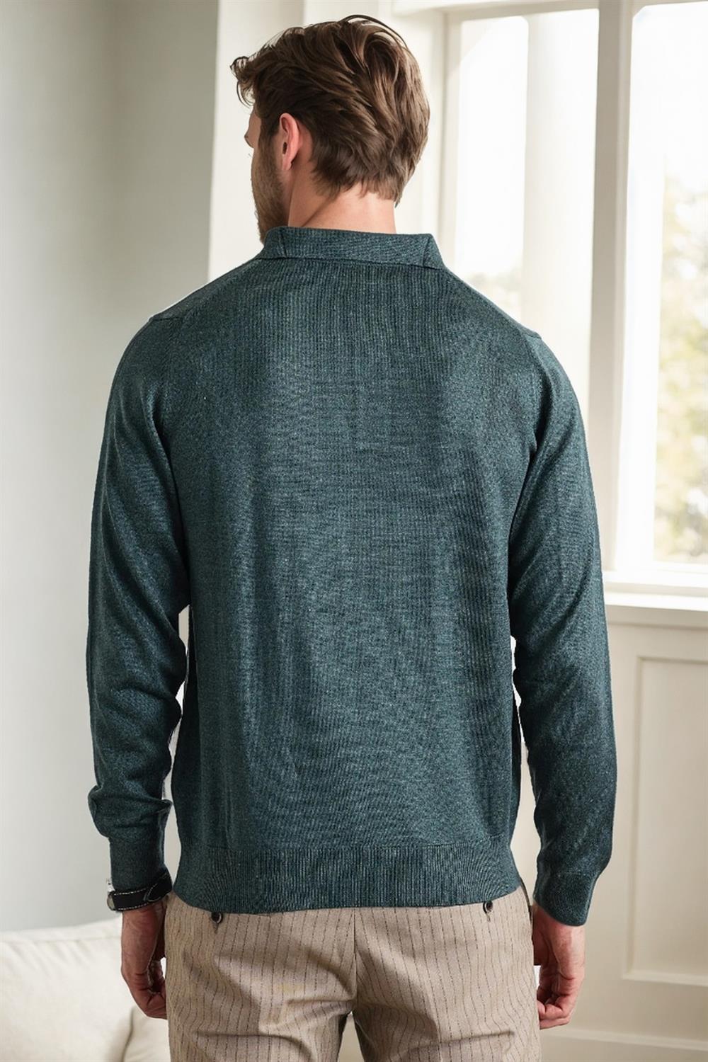 28296 Dewberry Polo Neck Mens Knit Sweater-NEFTİ