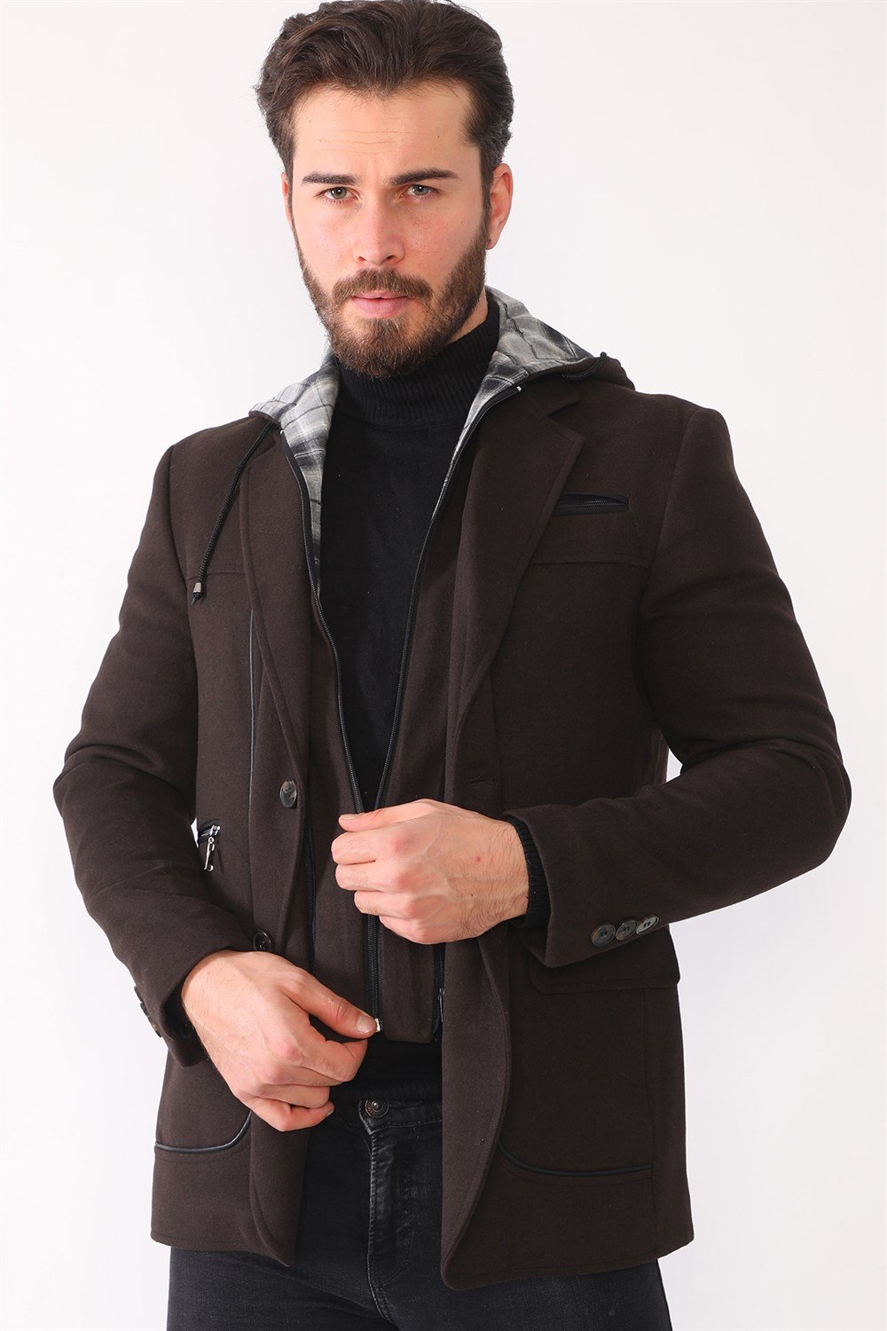K7533 DEWBERRY MEN&#039;S COAT-BROWN