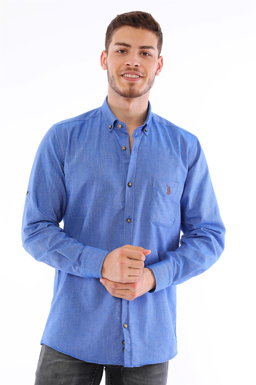 G723 DEWBERRY MEN&#039;S SHIRT-BLUE