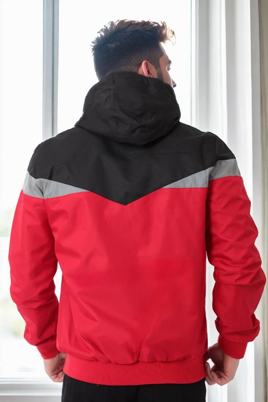36136 Dewberry Triangle Piece Hooded Seasonal Mens Coat-RED