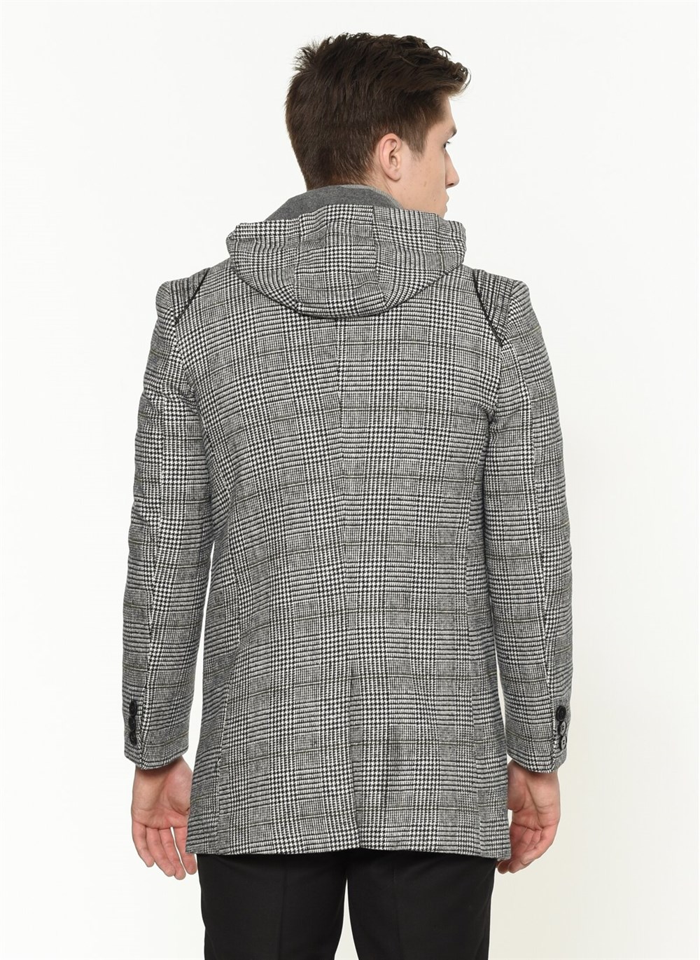 PLT8335 DEWBERRY MEN'S COAT-PLAID GREY