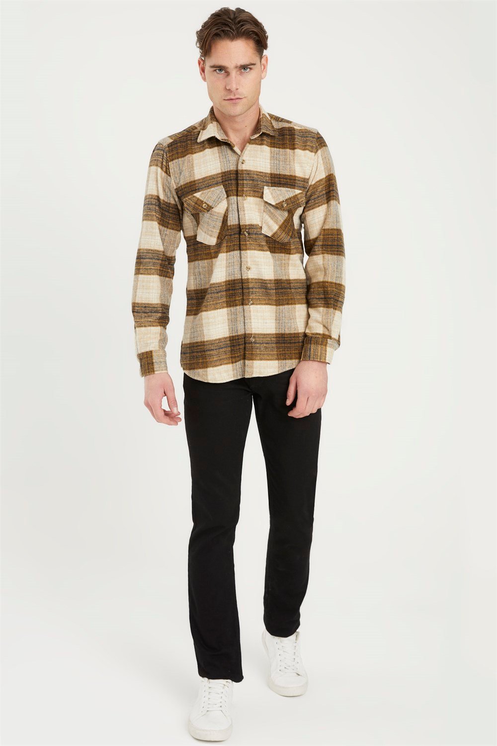 G697 DEWBERRY MEN'S SHIRT-BEIGE