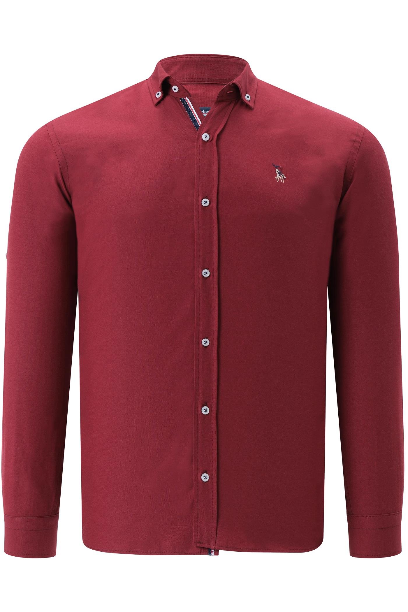 G974 DEWBERRY MEN&#039;S SHIRT-BURGUNDY