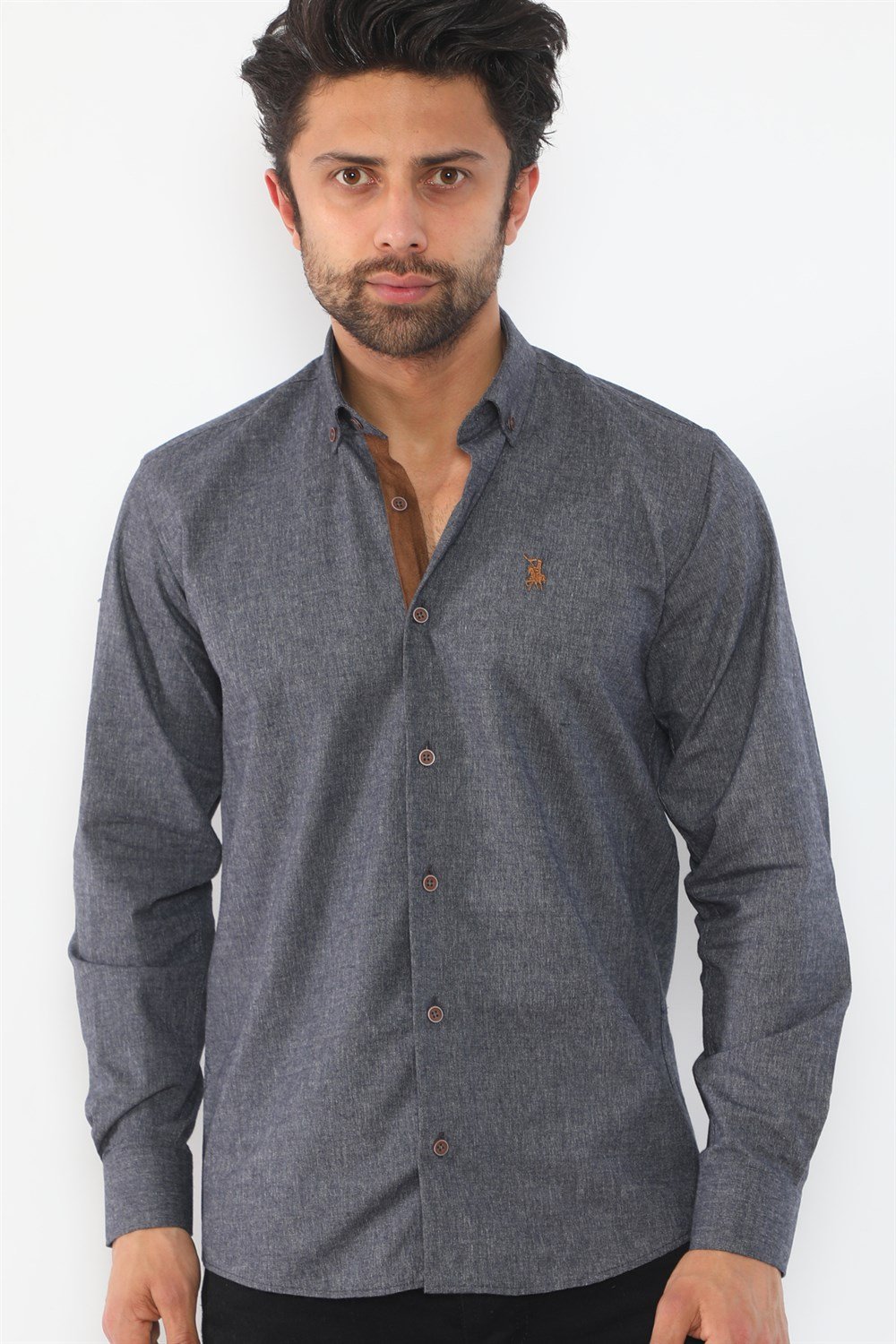 G713 DEWBERRY MEN&#039;S SHIRT-BLACK