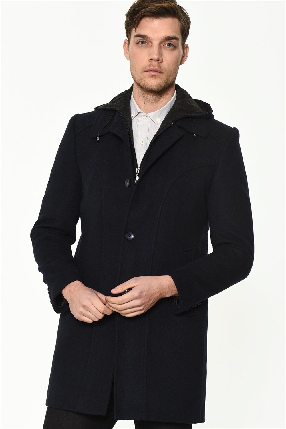 PLT8366 DEWBERRY MEN'S COAT-NAVY BLUE