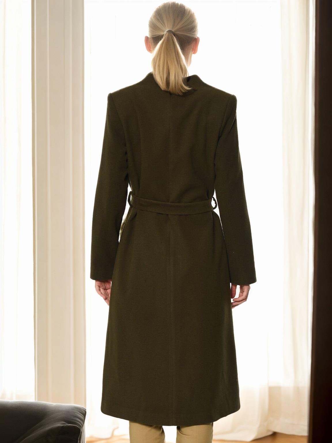 Z6363 DEWBERRY WOMEN'S COAT-KHAKI-1