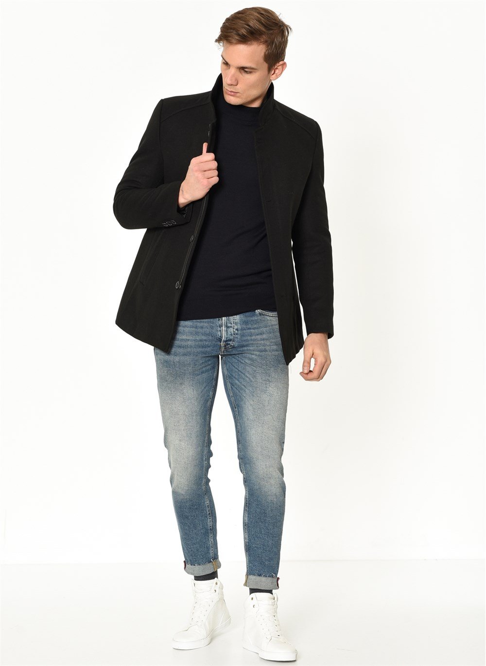 PLT8327 DEWBERRY MEN'S COAT-BLACK