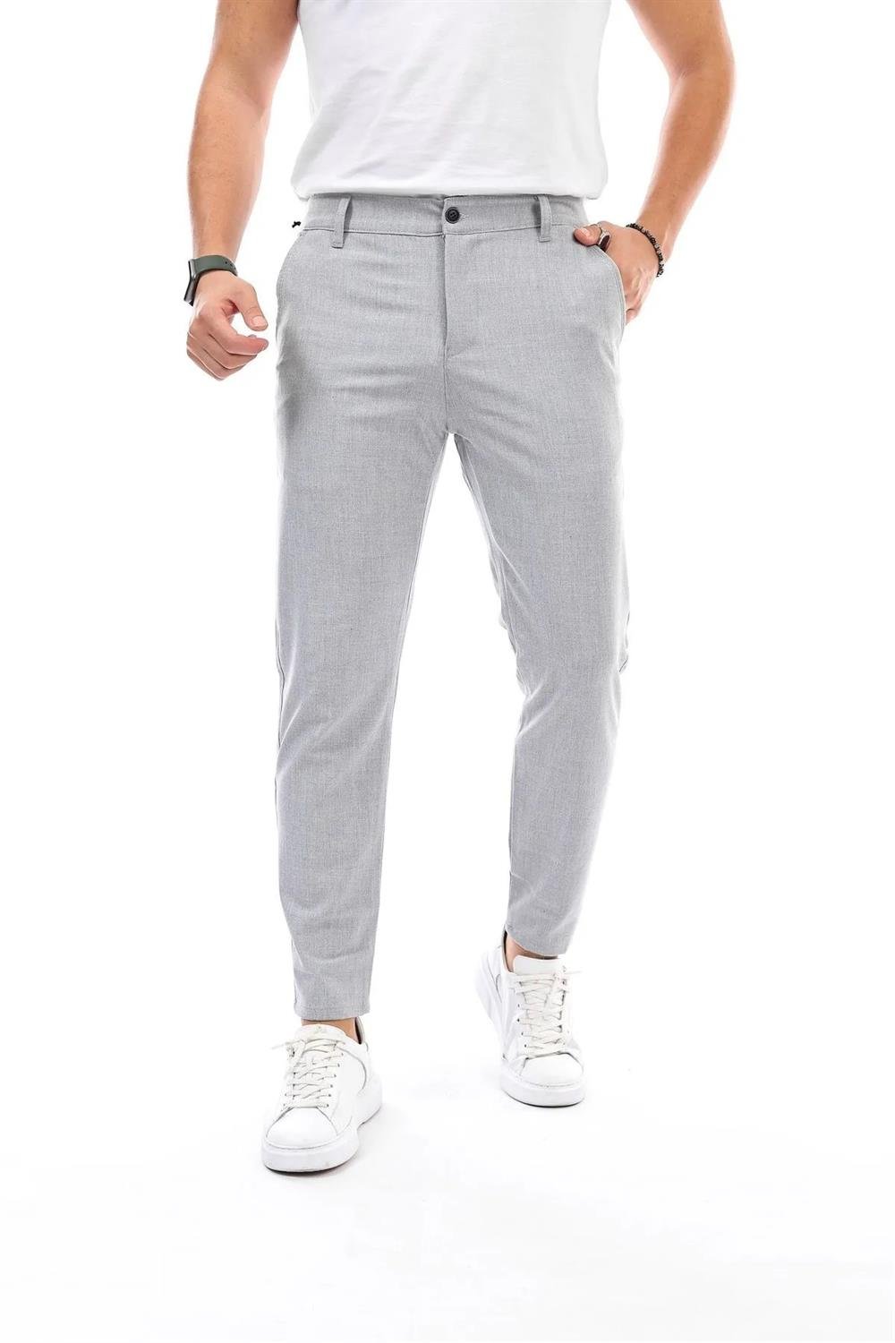 34895 Dewberry Ids Lycra Mens Trousers-LIGHT GREY