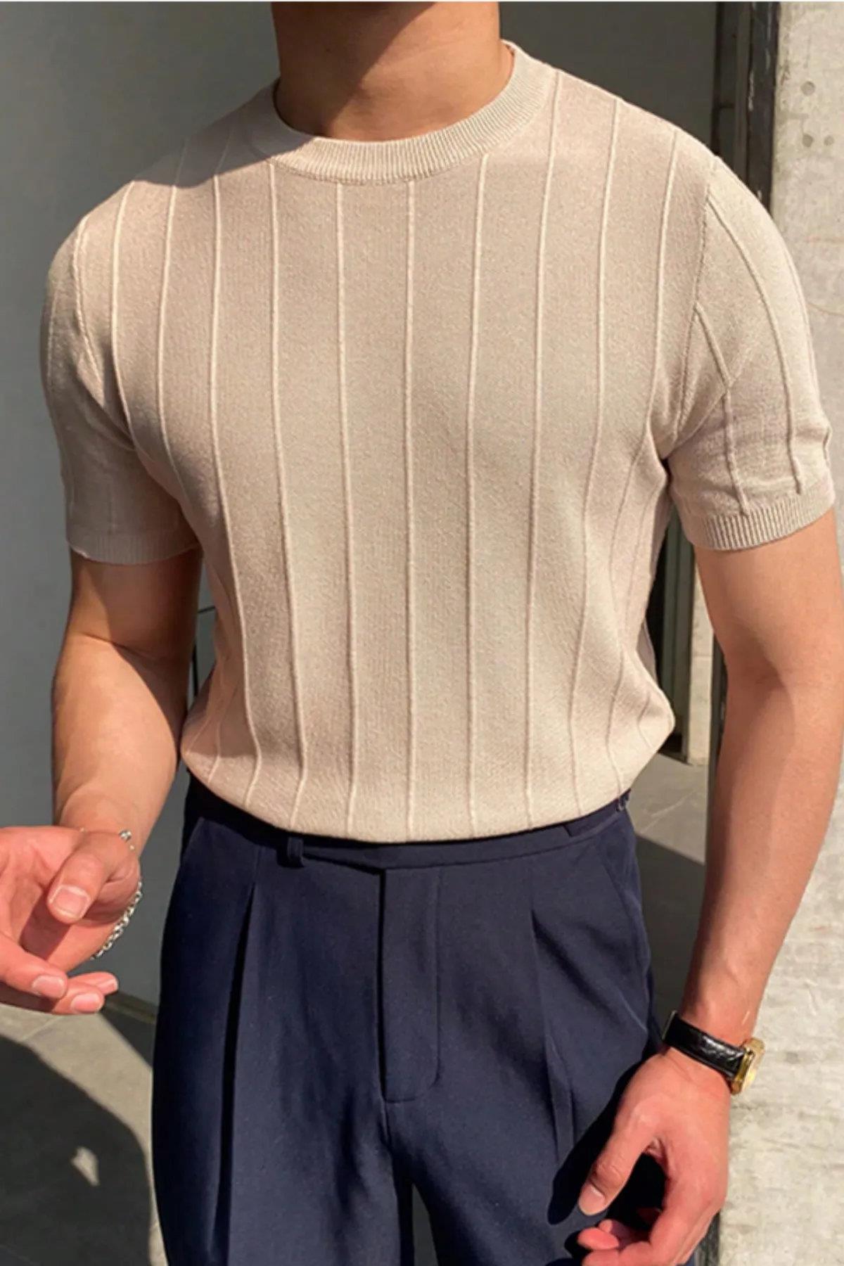 81037 Dewberry Mens Crew Neck Knit T-Shirt-VISION