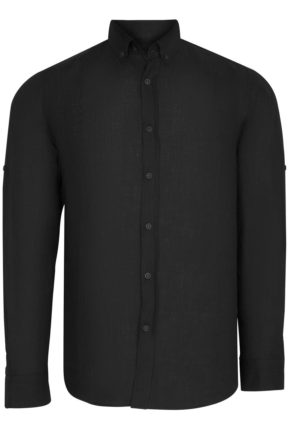 DOUBLE SET G721 DEWBERRY MEN'S SHIRT-BLACK-NAVY