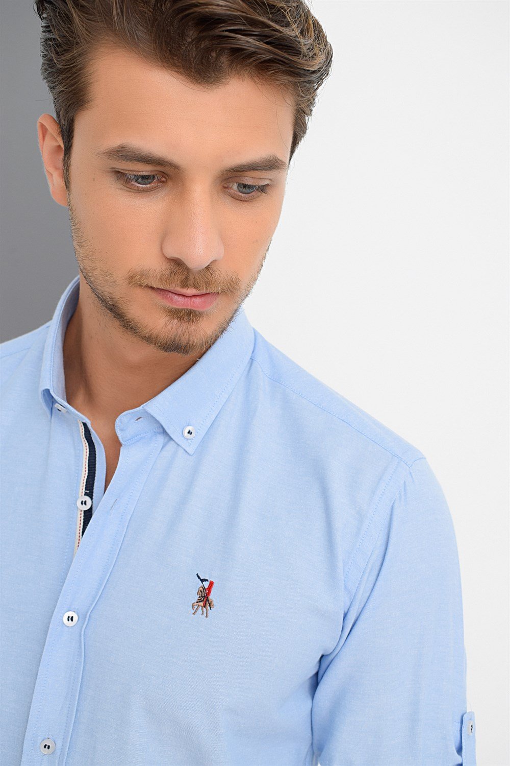 G674 DEWBERRY MEN'S SHIRT-LIGHT BLUE