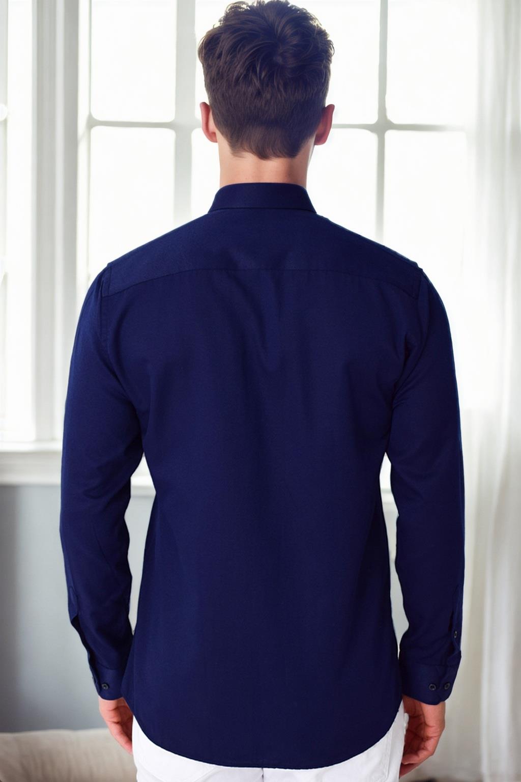 G976 DEWBERRY MEN&#039;S SHIRT-NAVY BLUE