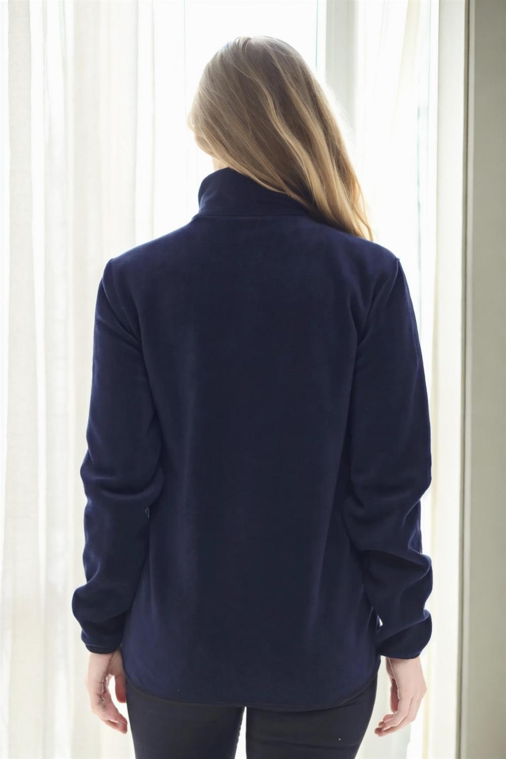 80514 Dewberry Full Zipper Fleece Jacket-NAVY BLUE