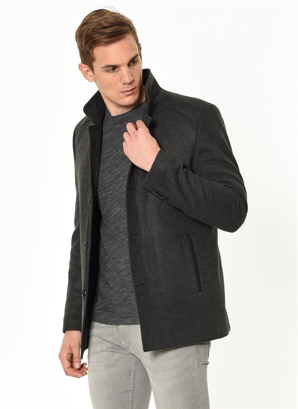 PLT8327 DEWBERRY MEN&#039;S COAT-ANTHRACITE