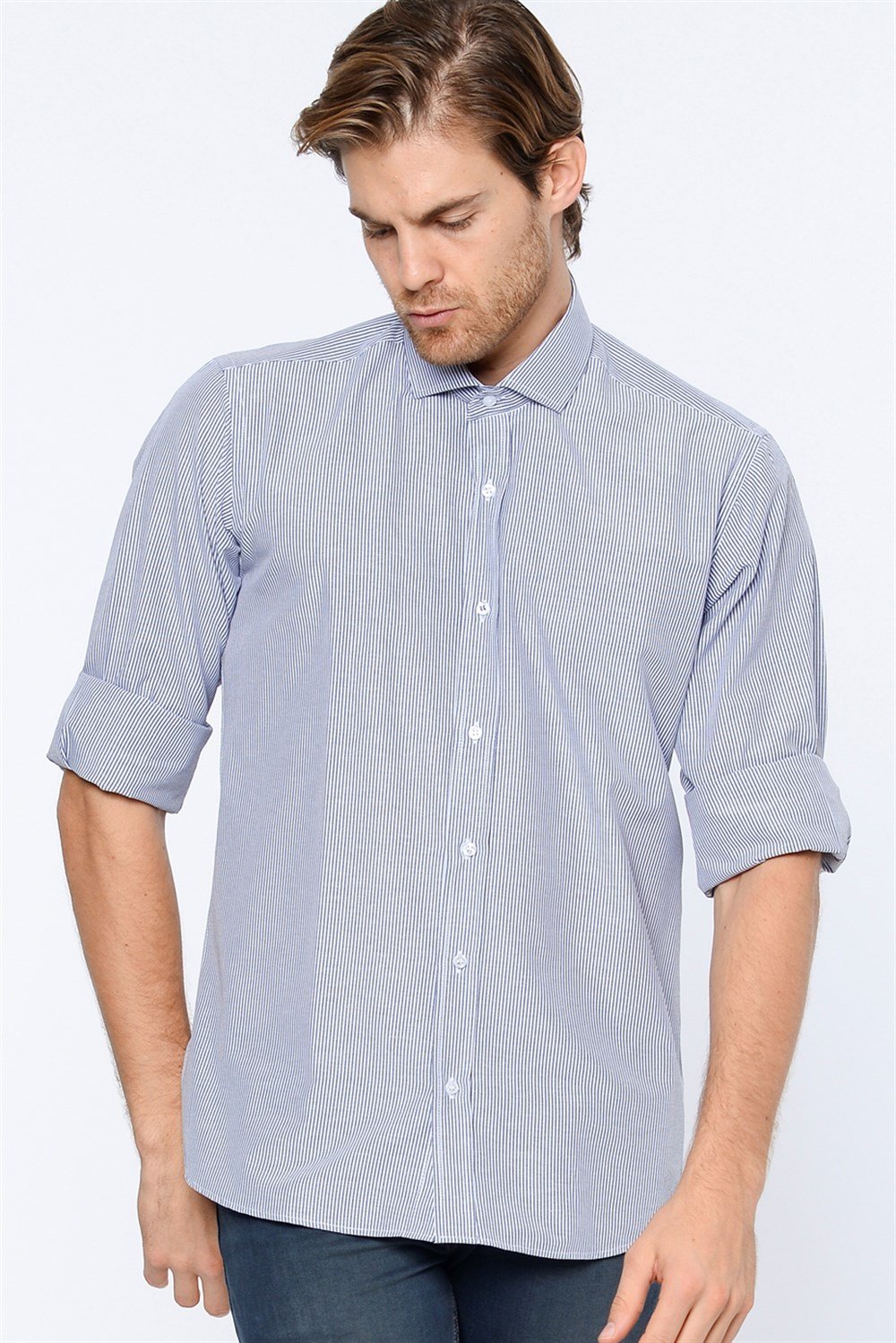 G601 DEWBERRY MEN&#039;S SHIRT-NAVY BLUE