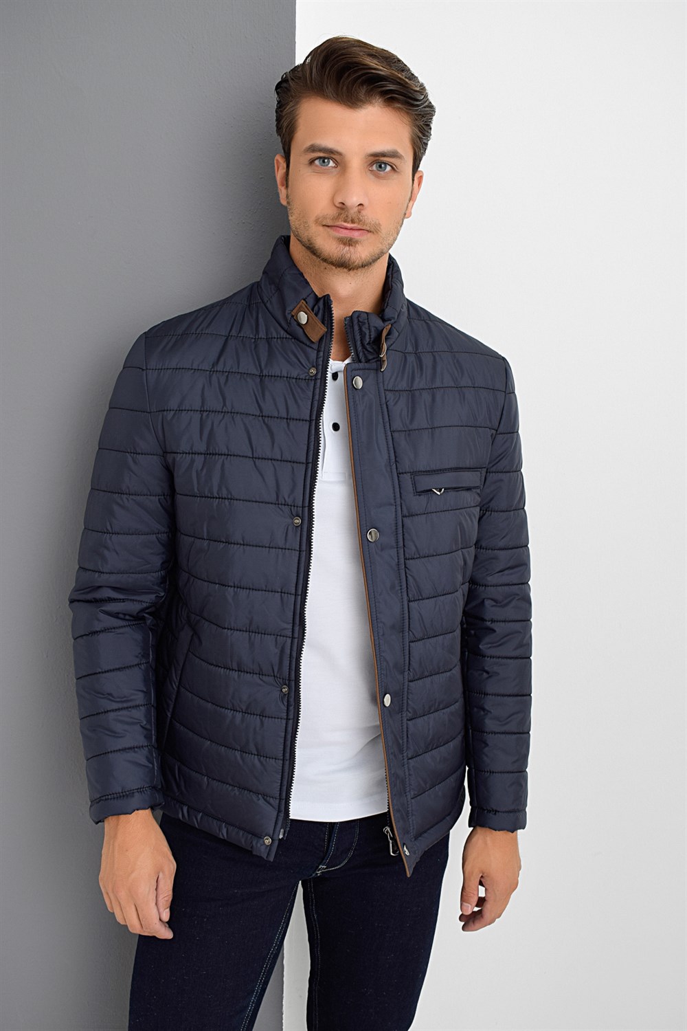 M8644 DEWBERRY MEN&#039;S COAT-NAVY BLUE