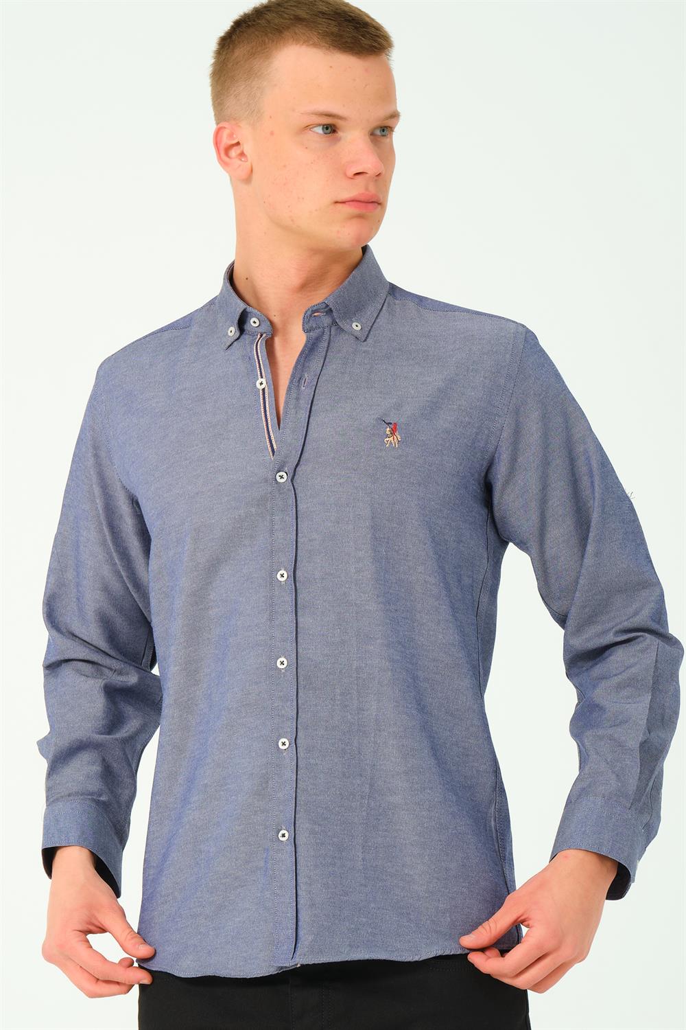 G674 Dewberry Men's SHIRT-DENIM BLUE-2-image