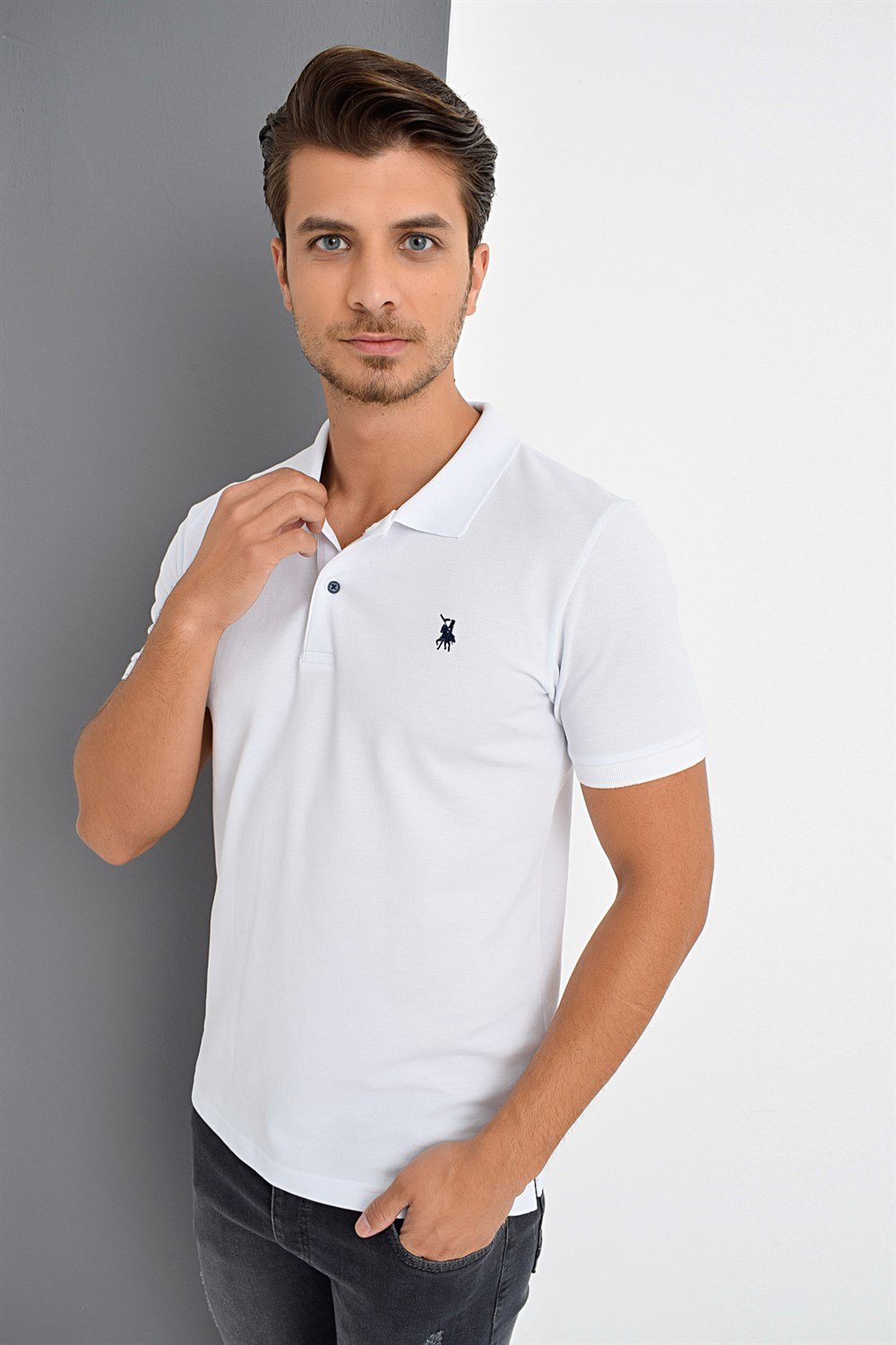 Tricou polo de barbati, dewberry