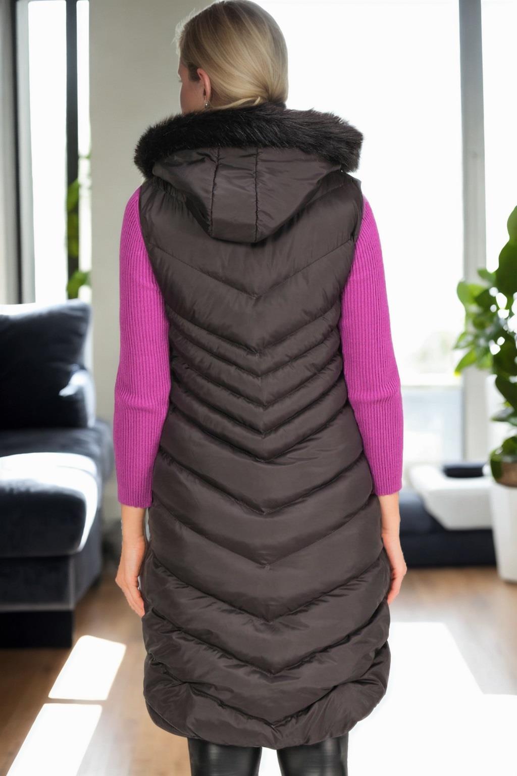 Z6725 DEWBERRY WOMEN'S VEST-BLACK-1