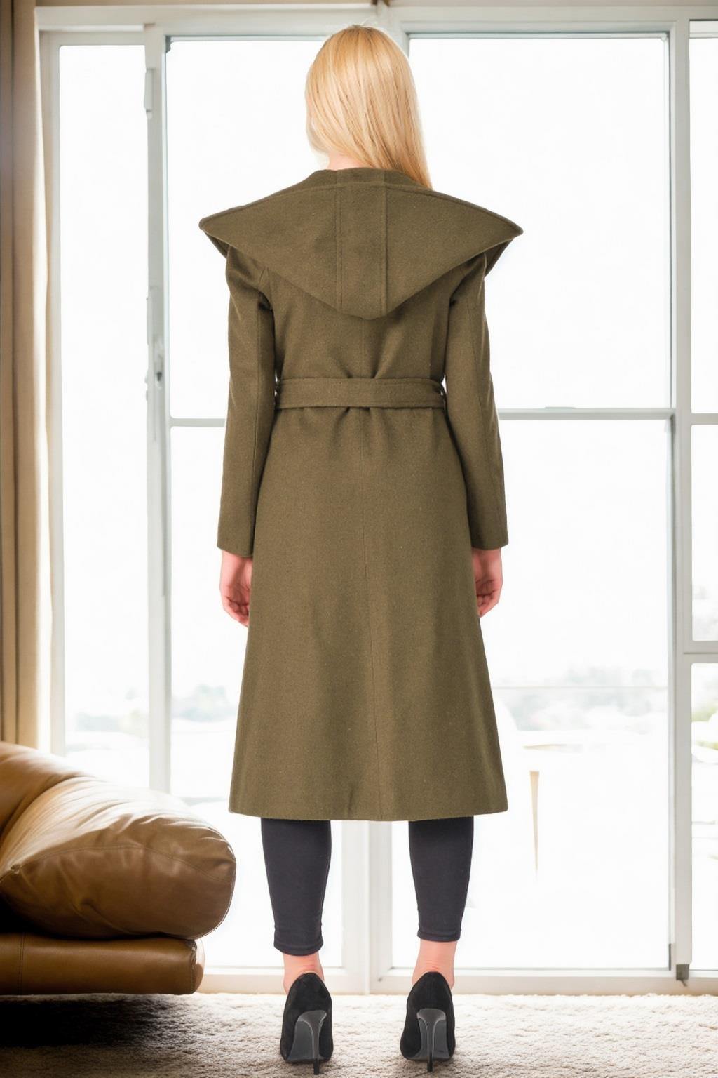 Z6679 DEWBERRY WOMEN'S COAT-KHAKI-1