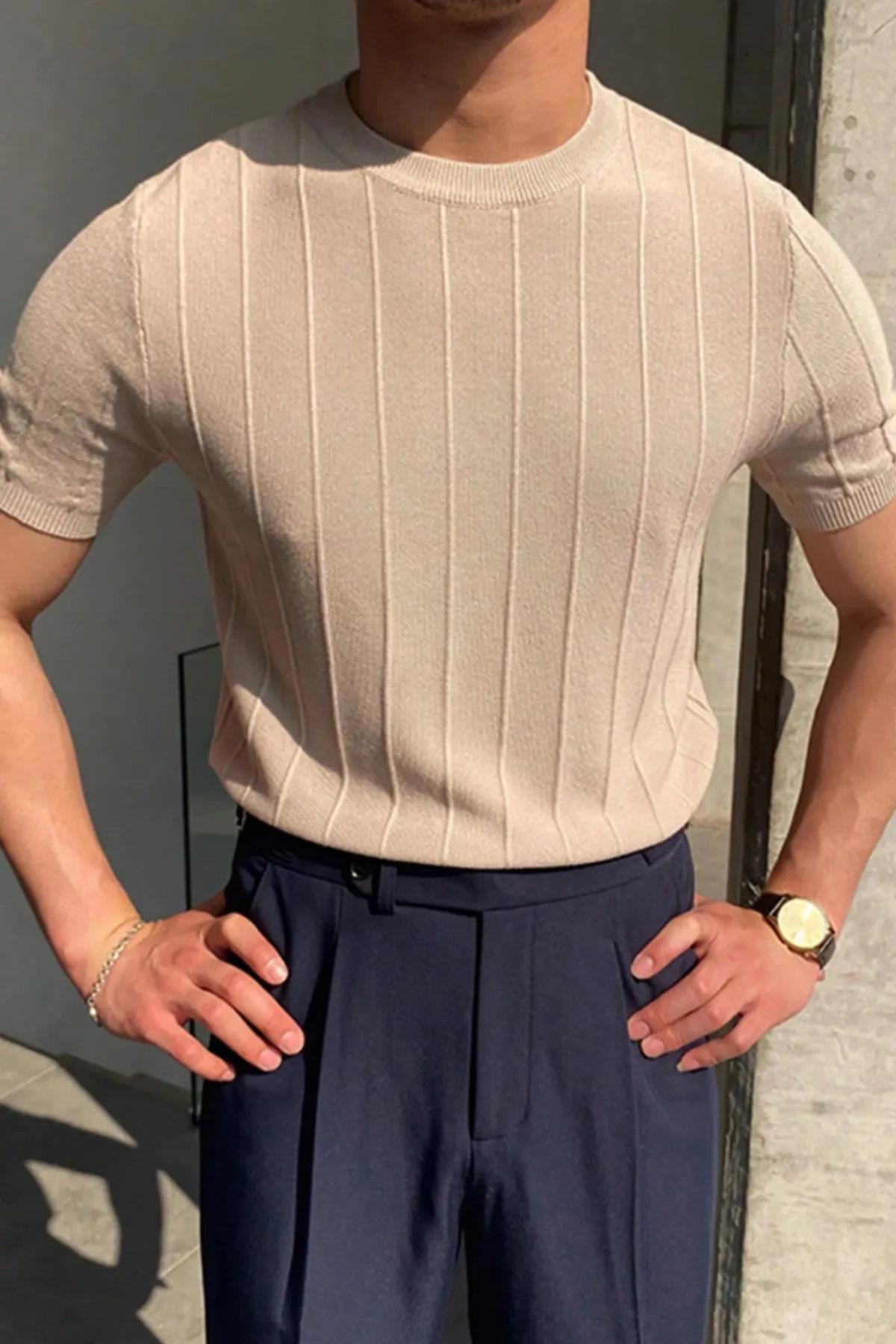 81037 Dewberry Mens Crew Neck Knit T-Shirt-VISION