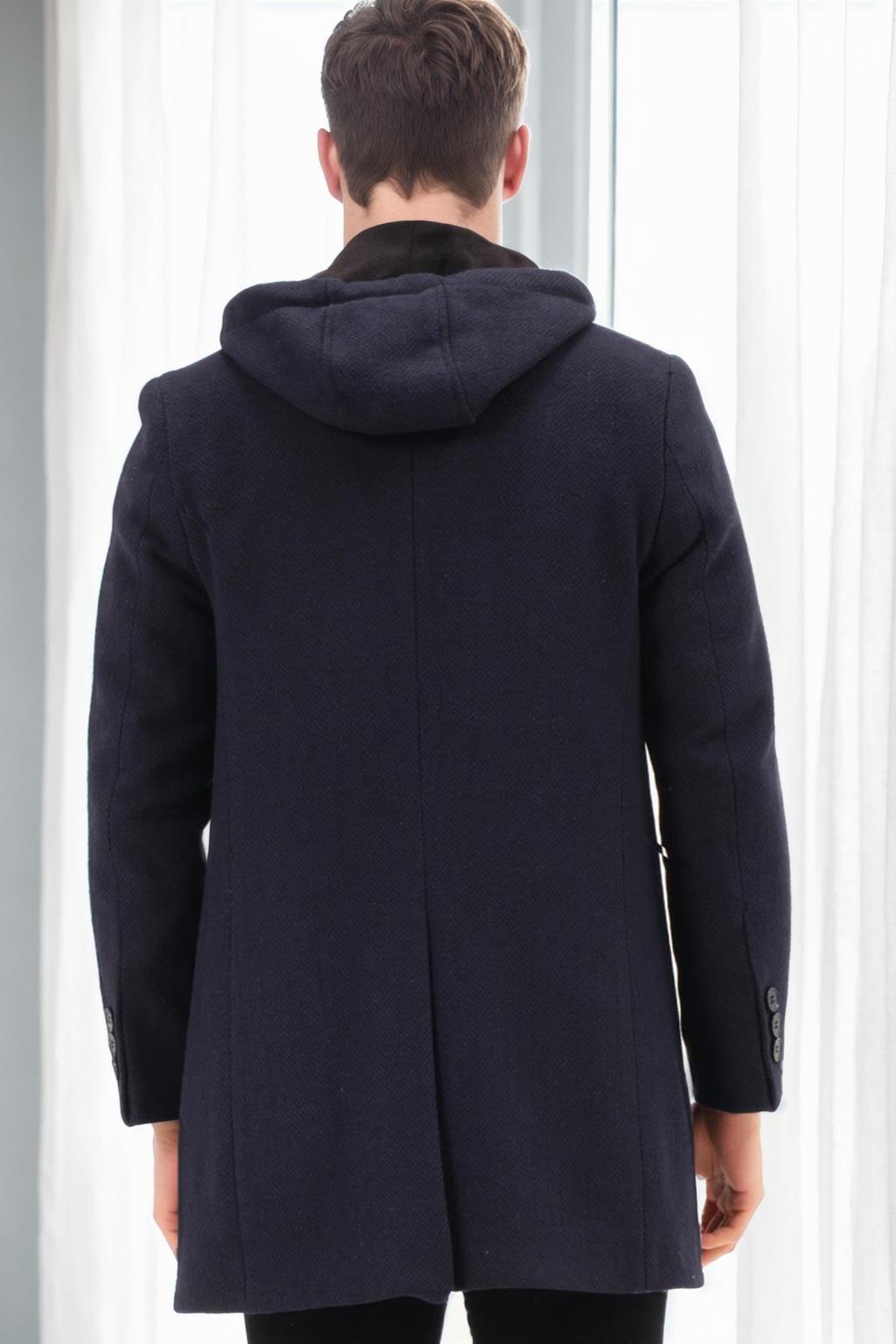 PLT9371 DEWBERRY MEN&#039;S COAT-DIAGONAL NAVY BLUE
