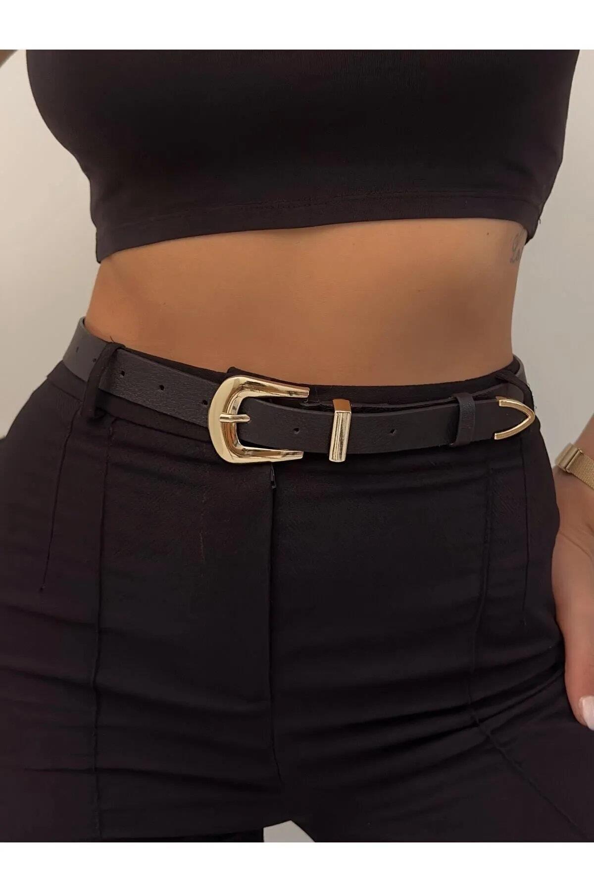 64824 Dewberry Womens Trouser Belt-BLACK-GOLD