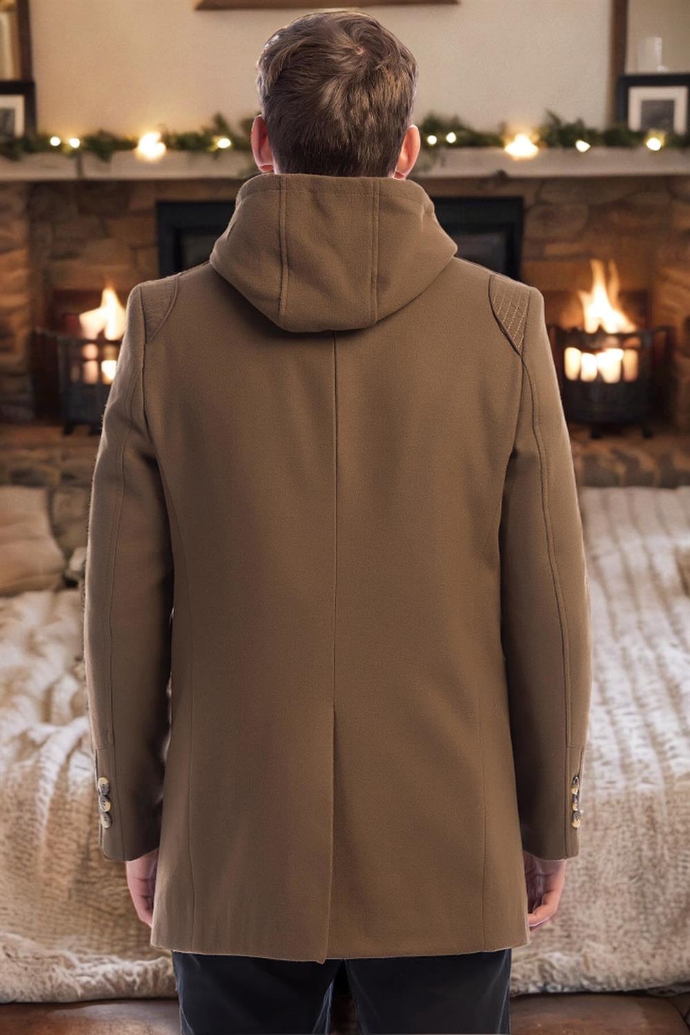 PLT8335 DEWBERRY MEN'S COAT-STRAIGHT CAMEL