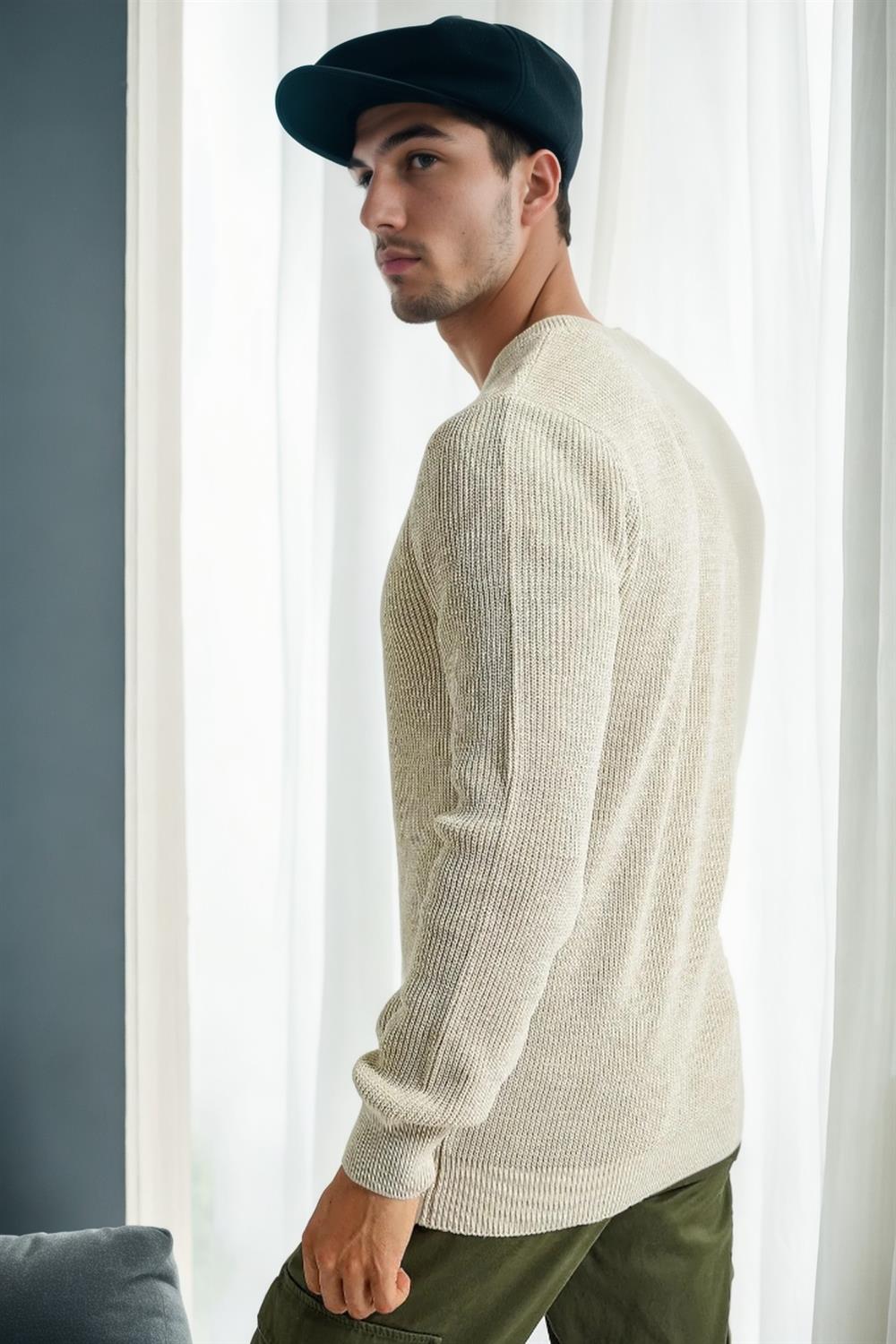 18369 Dewberry Knitwear Mens Sweater-BEIGE