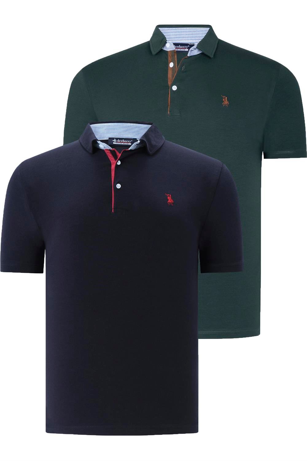 SET DUAL T8582 TRICOU BĂRBĂTESC DEWBERRY-BLEUMARIN ALBASTRU-VERDE