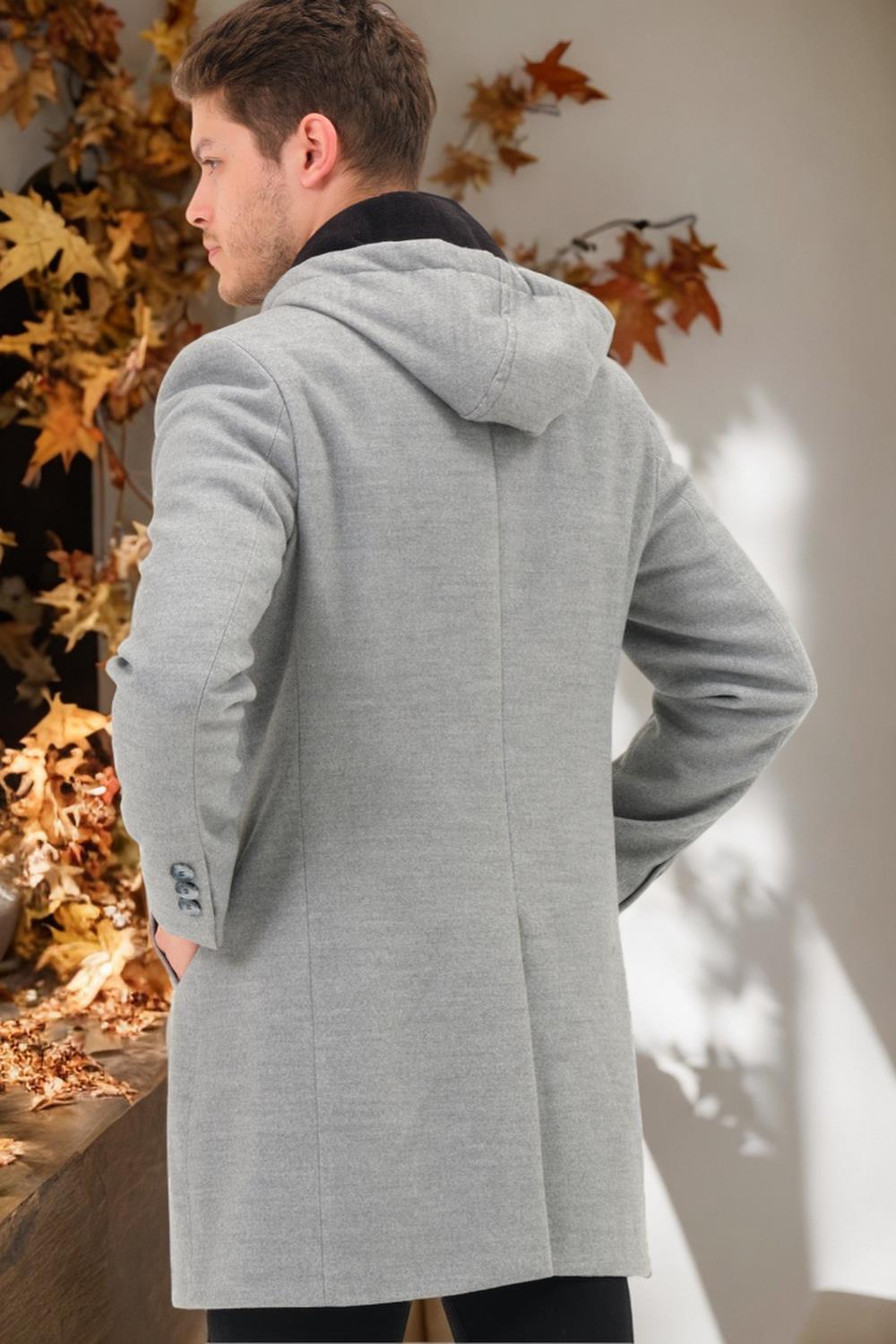 PLT8371 DEWBRRY MEN'S COAT-STRAIGHT GREY