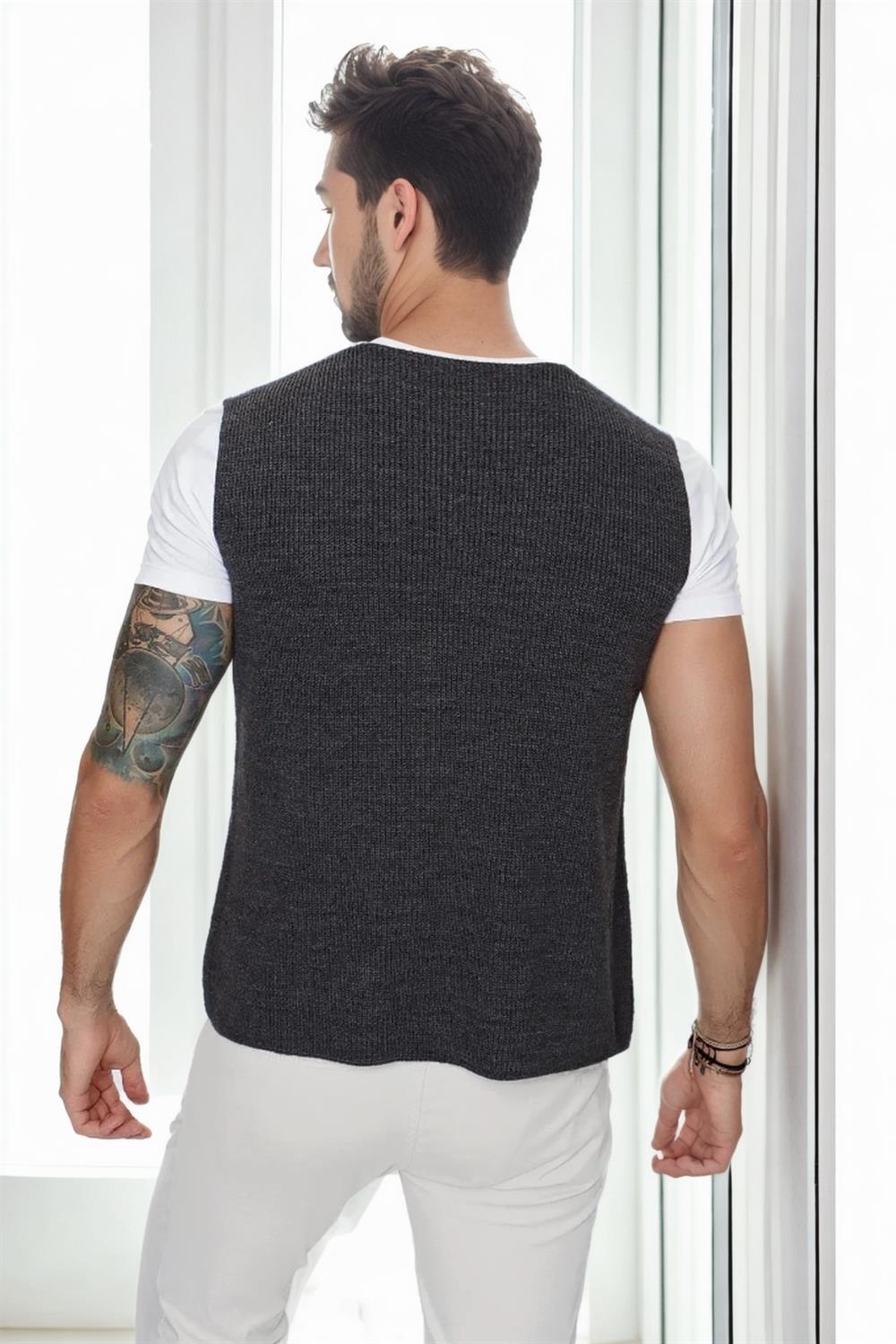 90862 Dewberry Mens Knitwear Vest-ANTHRACITE