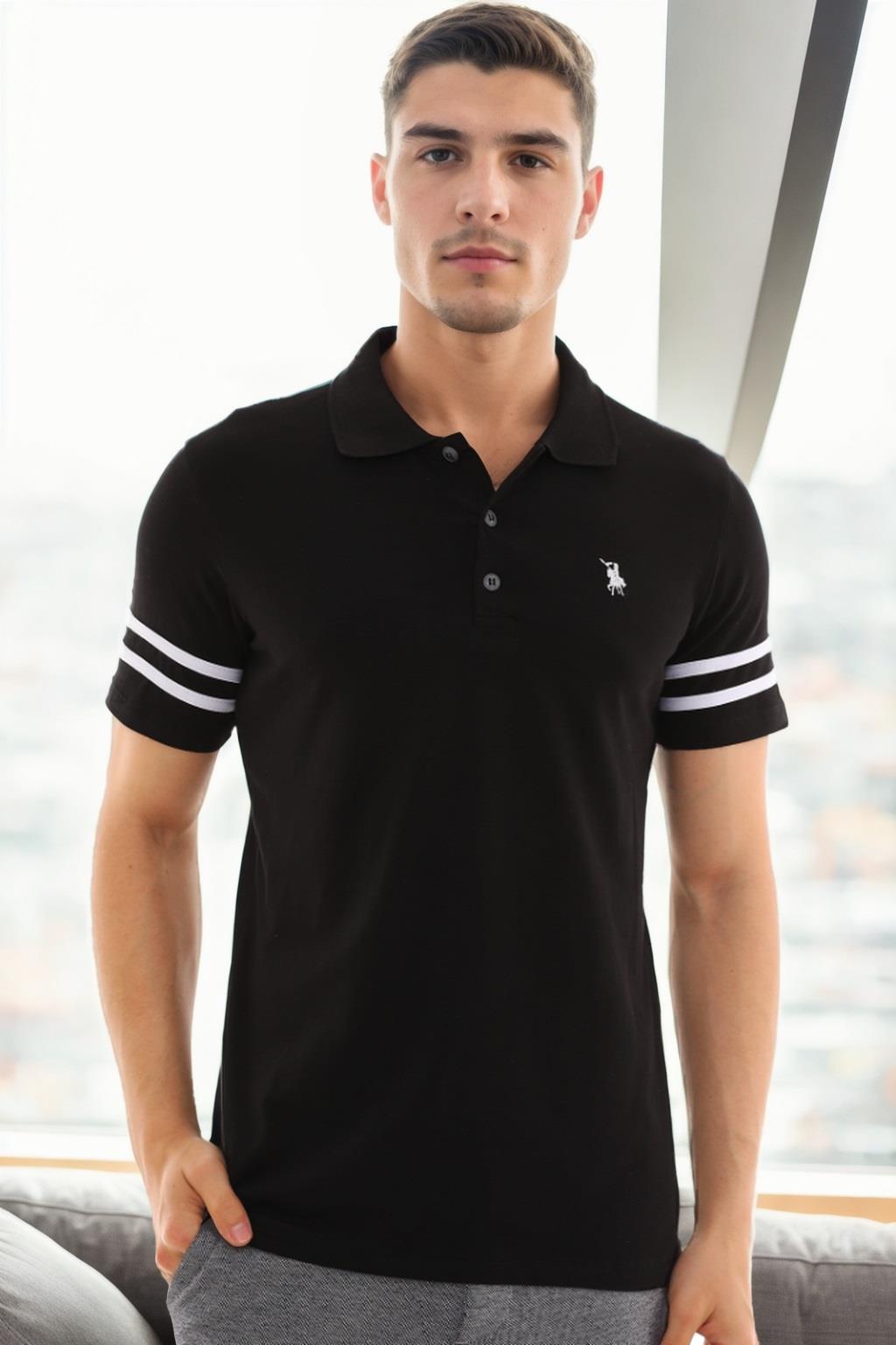 T9585 DEWBERRY MEN'S T-SHIRT-BLACK