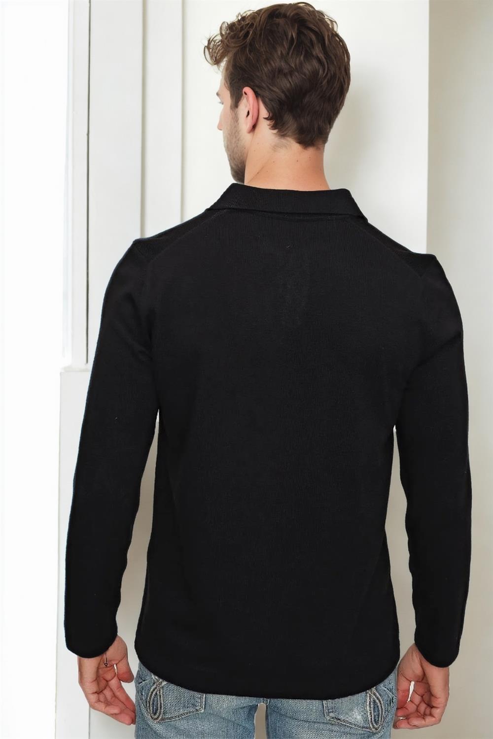 86813 Dewberry Polo Neck Long Sleeve Knitwear-BLACK
