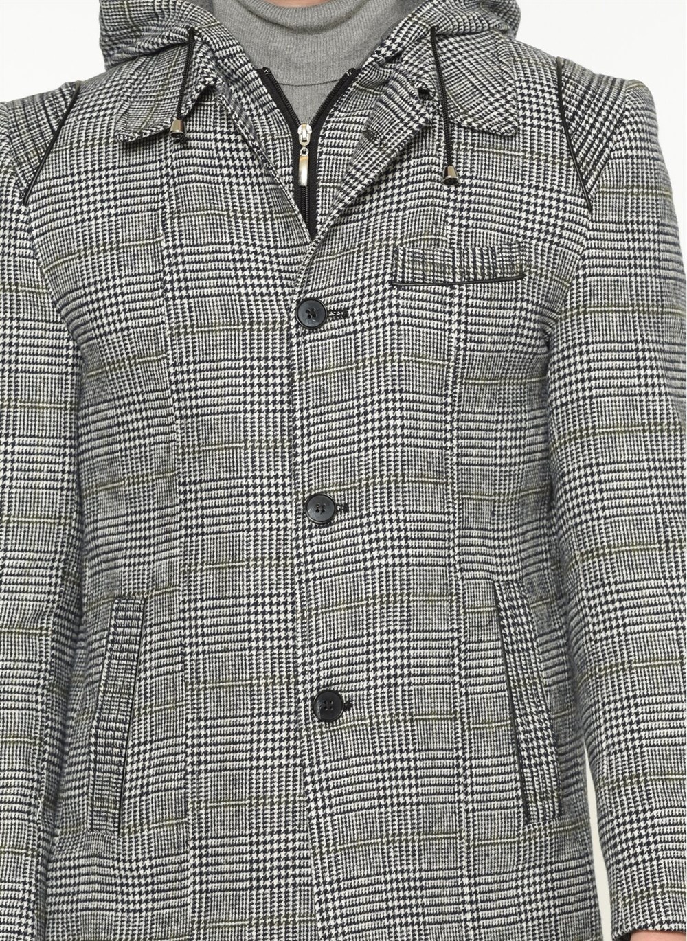 PLT8335 DEWBERRY MEN'S COAT-PLAID GREY
