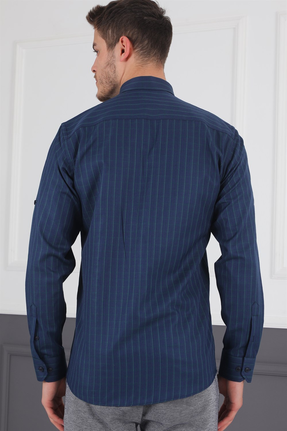 G720 DEWBERRY MEN'S SHIRT-NAVY-KHAKI