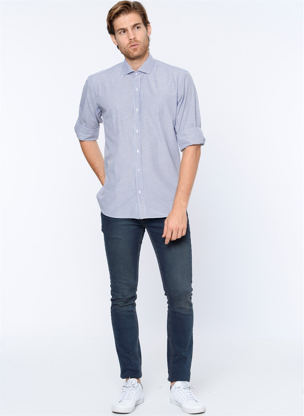 G601 DEWBERRY MEN&#039;S SHIRT-NAVY BLUE