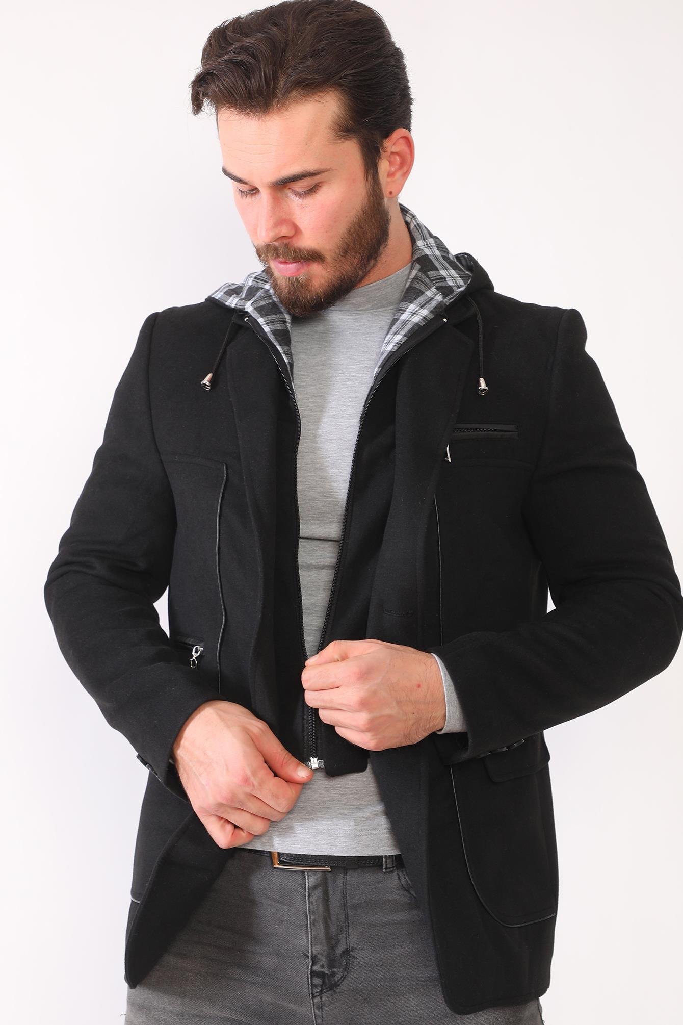 Pánsky kabát Dewberry čierny