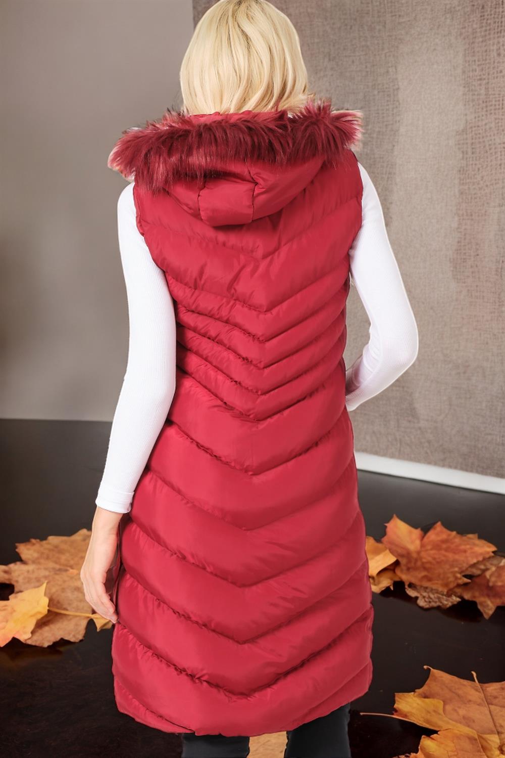 Z6725 DEWBERRY WOMEN'S VEST-DARK BURGUNDY