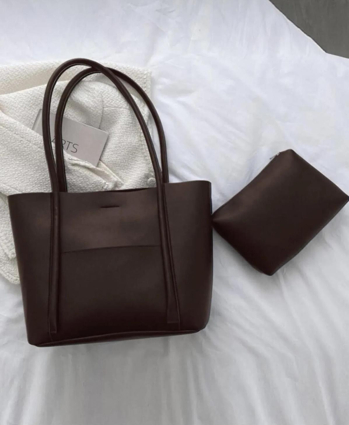 97735 Dewberry Classic Womens Shoulder Bag with Wallet-KAHVE