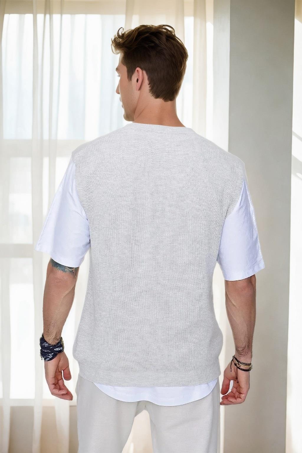 26088 Dewberry V-Neck Mens Sweater-GREY