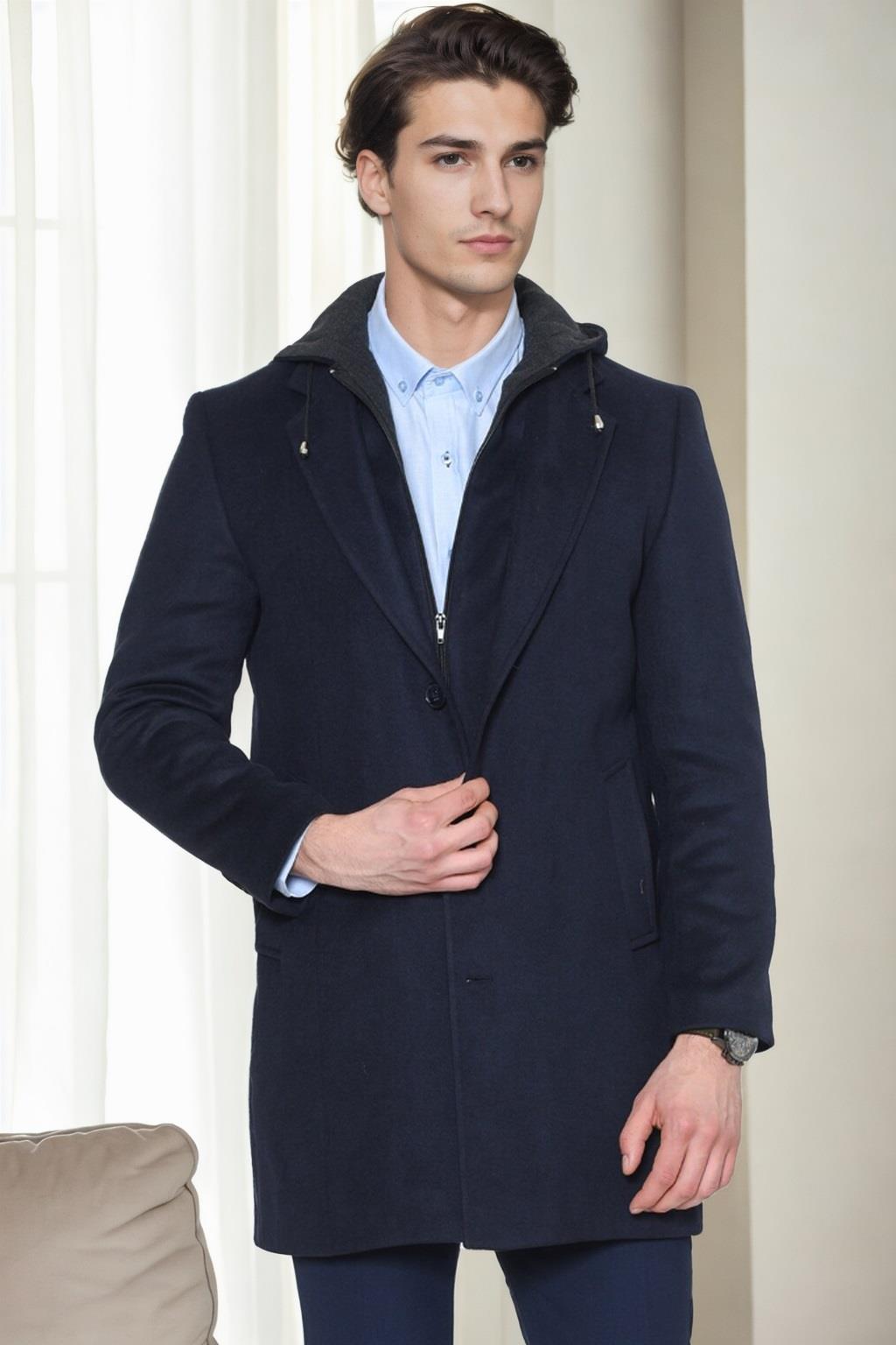 PLT9376 DEWBERRY MEN&#039;S COAT-NAVY BLUE