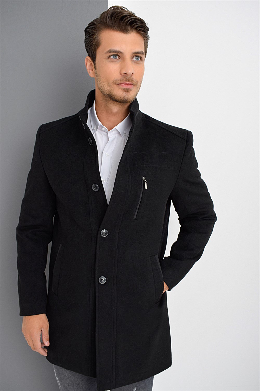 PLT8386 DEWBERRY MEN&#039;S COAT-BLACK