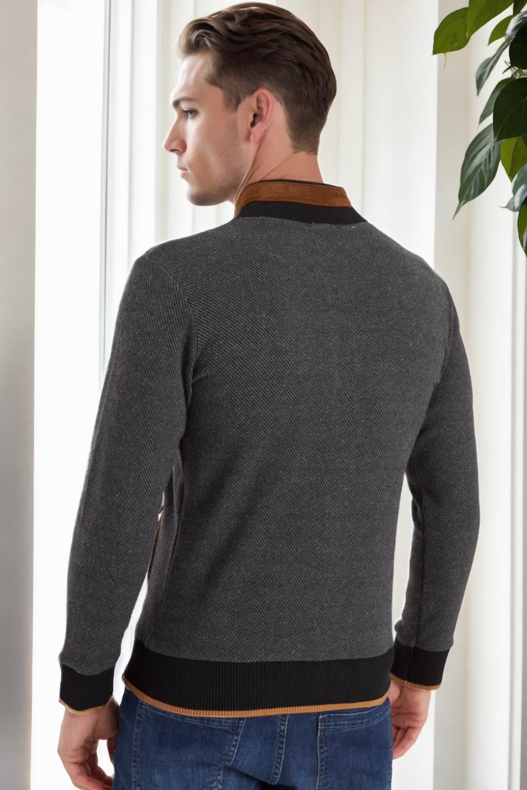 1021 DEWBERRY MEN'S SWEATSHIRT-DARK DIAGONAL ANTHRACITE