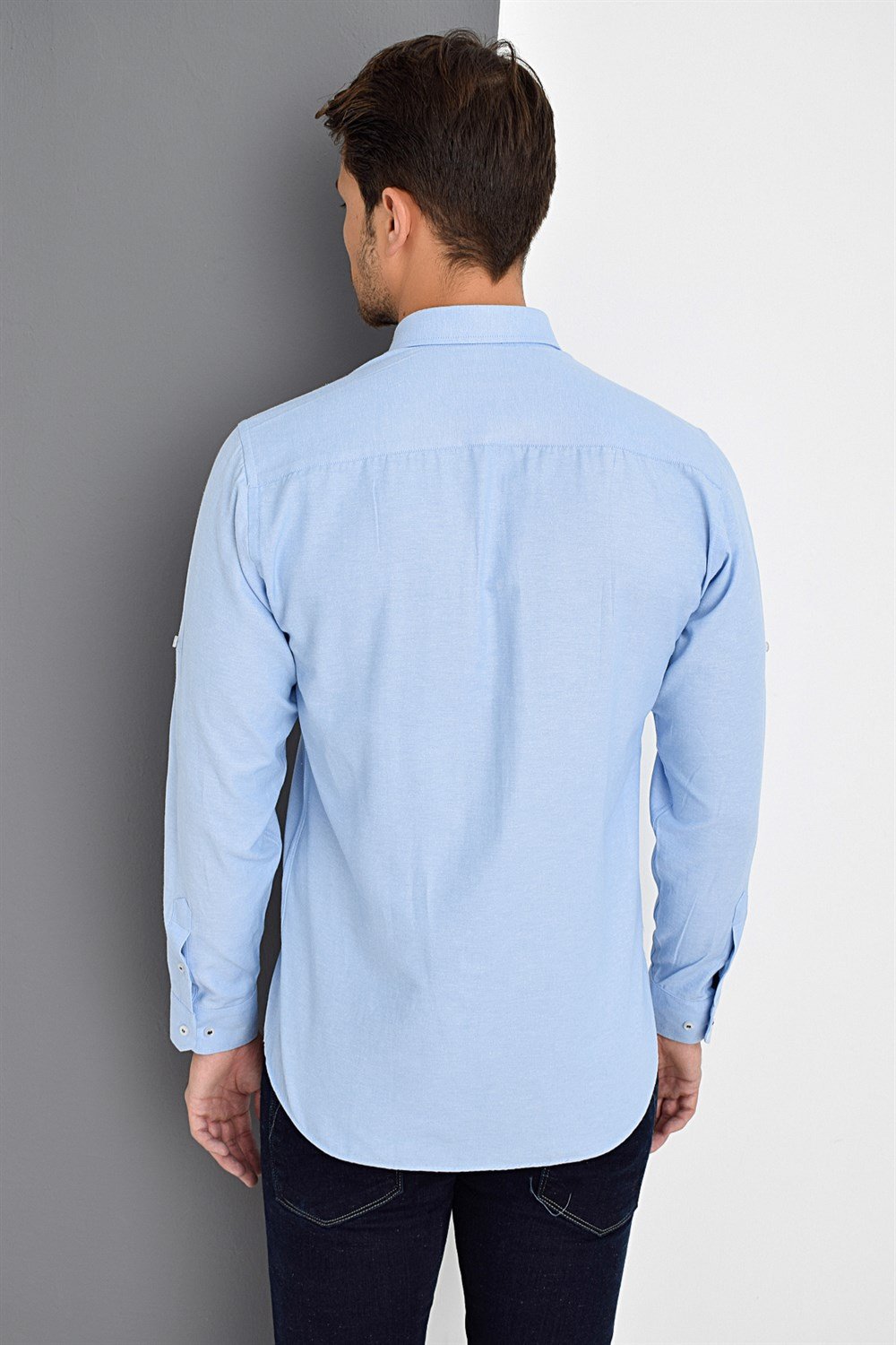 G674 DEWBERRY MEN'S SHIRT-LIGHT BLUE