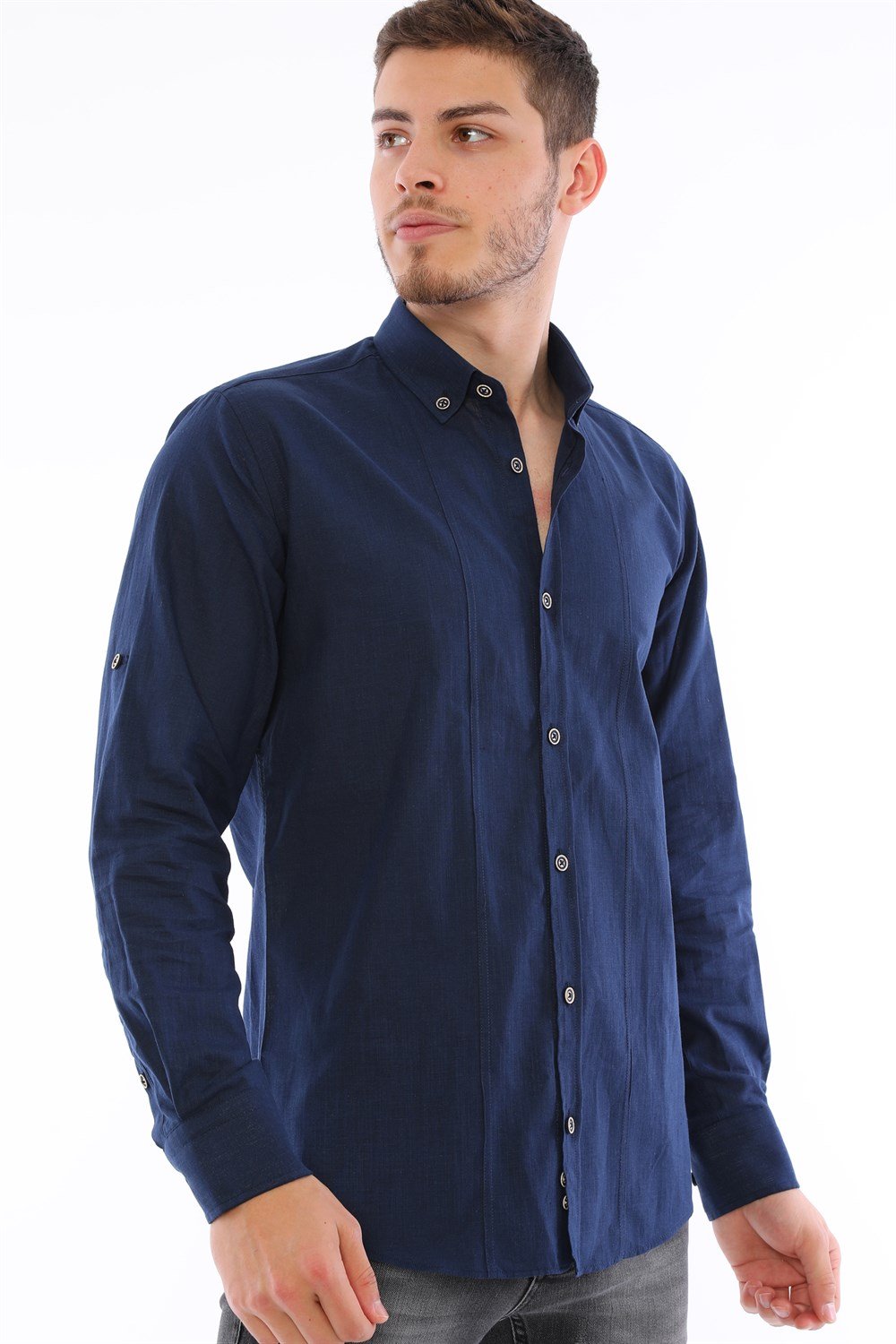 G721 DEWBERRY MEN'S SHIRT-NAVY BLUE