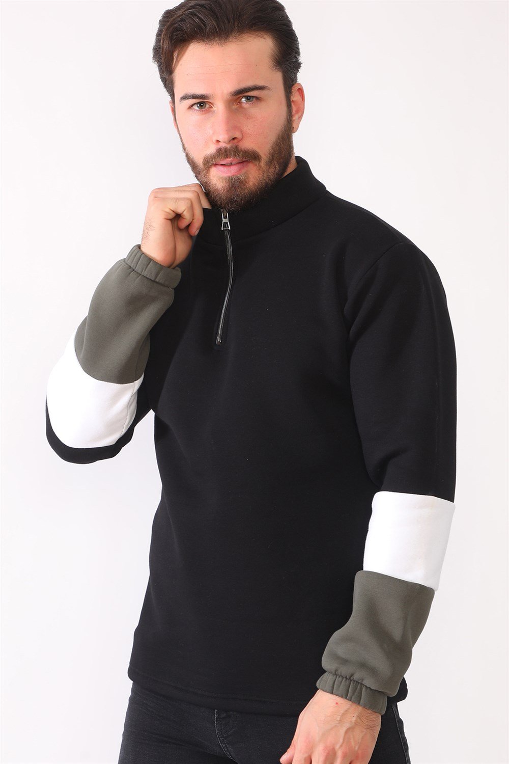 1041 DEWBERRY MENS SWEATSHIRT-BLACK