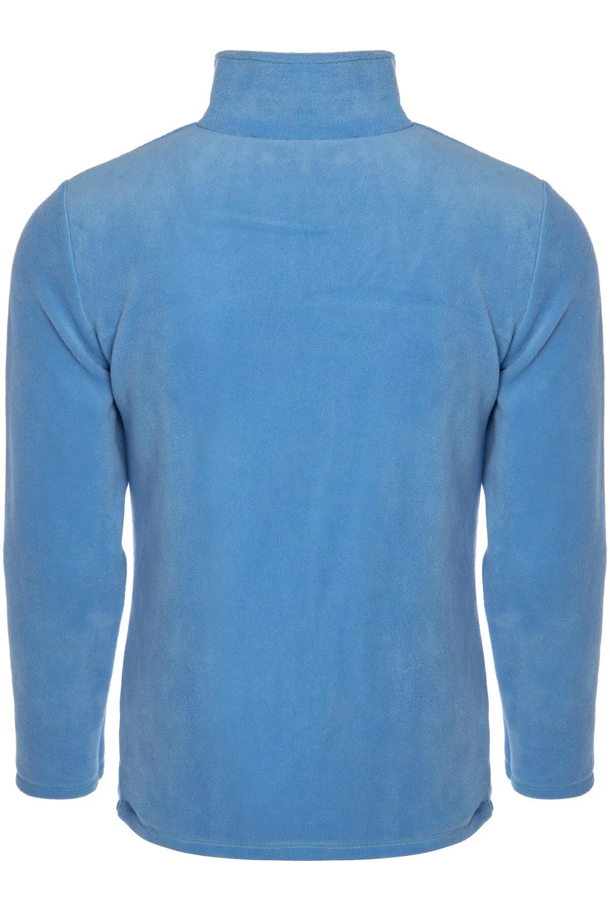 24601 Dewberry 5 Pocket Outdoor Full Zipper Fleece Jacket-LIGHT BLUE