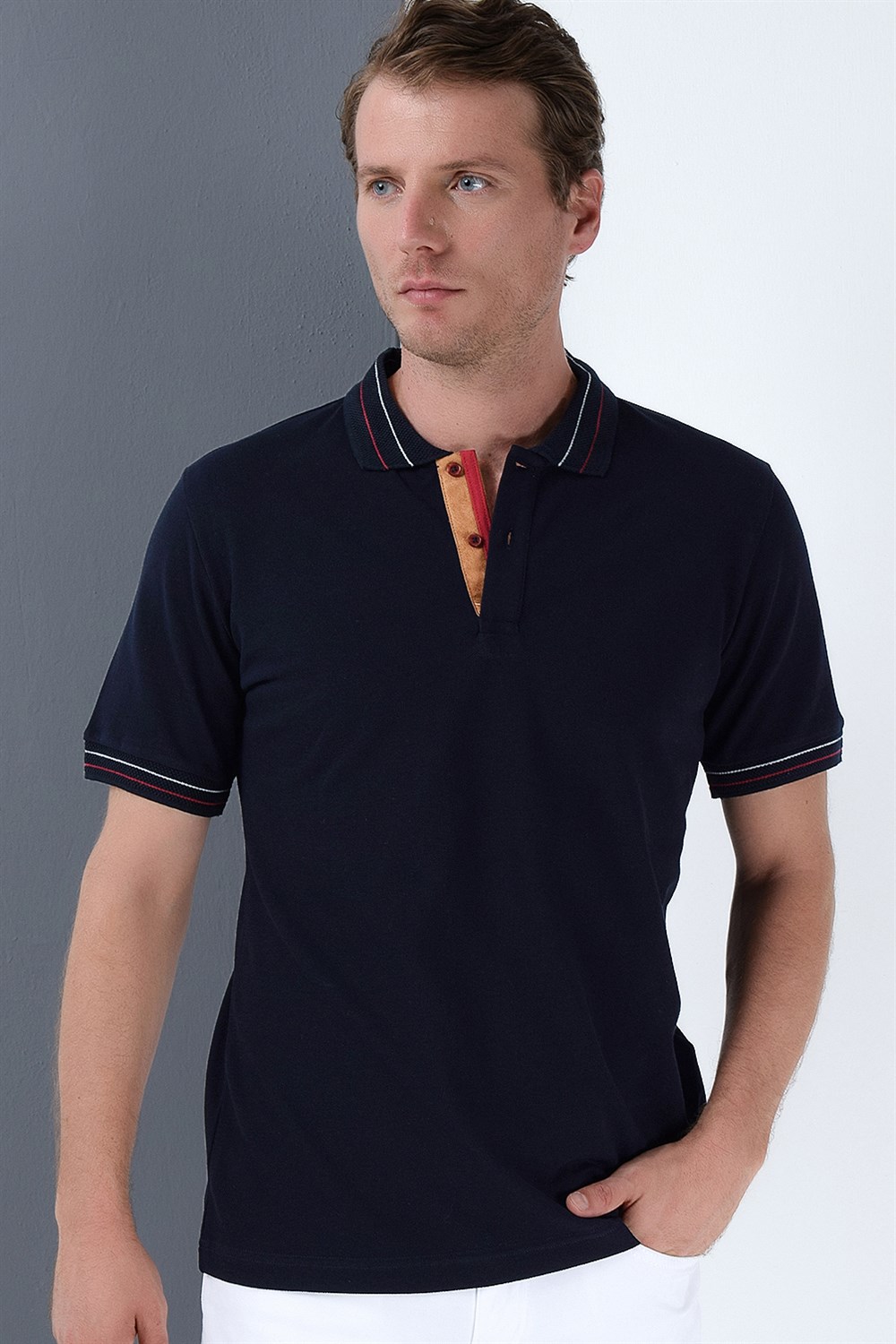 T8567 DEWBERRY MEN'S T-SHIRT-NAVY BLUE